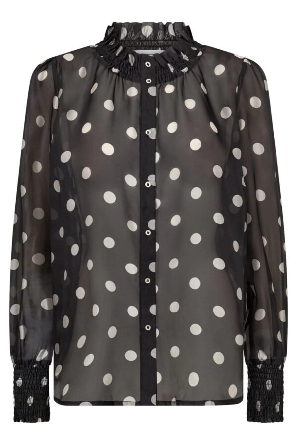 Co'Couture Drewcc Dot Shirt Black Offwhite