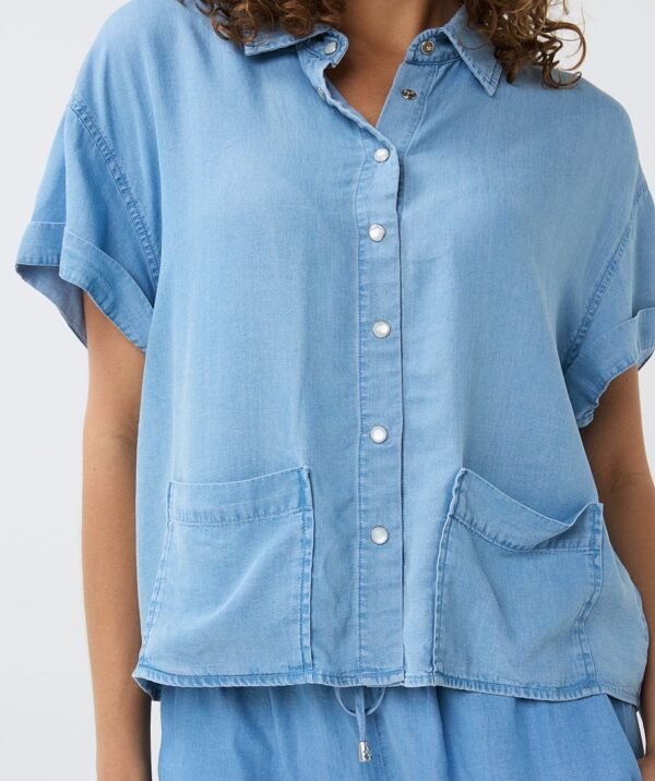 Esqualo Blouse Cropped Tencel - Afbeelding 6