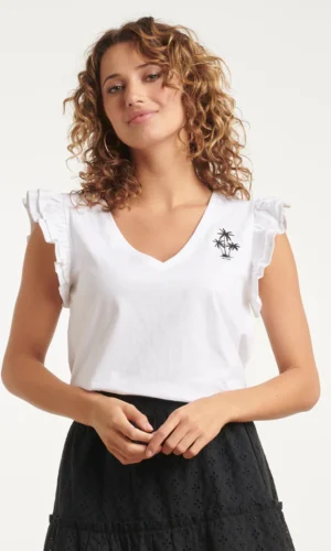 Smashed Lemon Witte Top Met Ruches