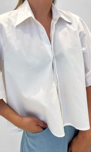 Est'Seven Alijah Blouse Polly Cotton White