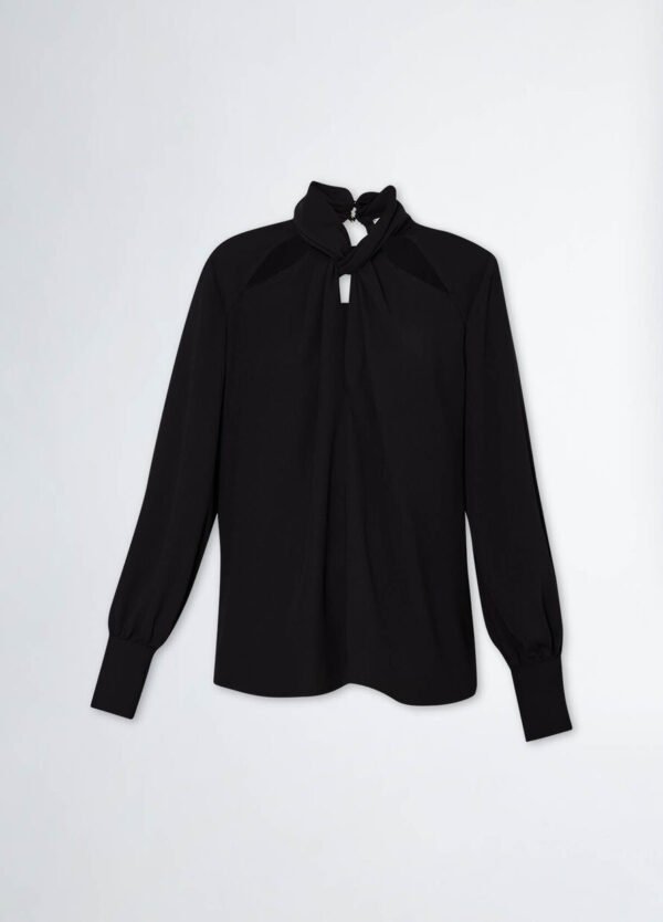 Liu Jo Crepe Blouse Black WF4470T4241 - Afbeelding 7