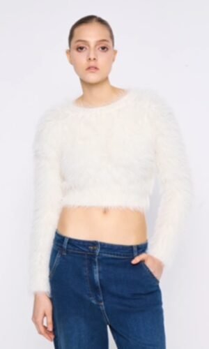 Silvian Heach Crop Trui White GPA24254MA
