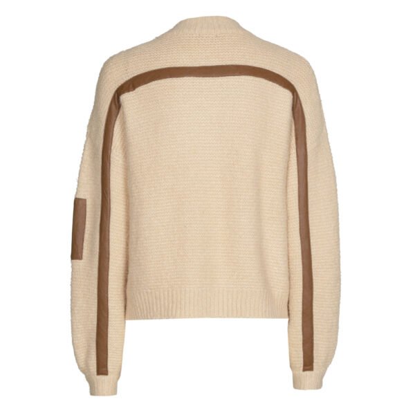 Caroline Biss Asymmetrische Cardigan Met Ecoleder Detail 4263 - Afbeelding 4