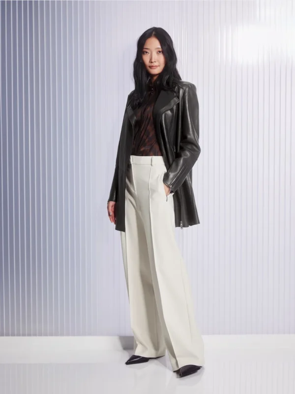 MarcCain Wijde Broek Weida Hoge Taille Smoke XC8152W22 - Afbeelding 9
