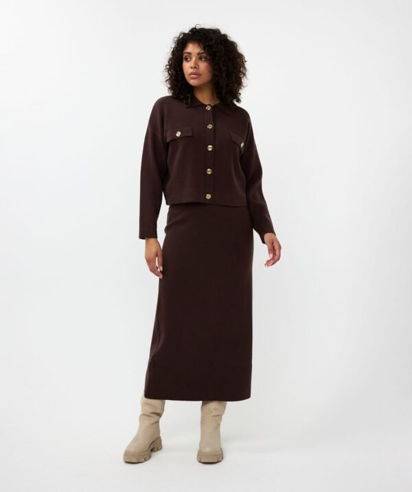 Esqualo Vest Boxy Chocolate F24.07507 - Afbeelding 2