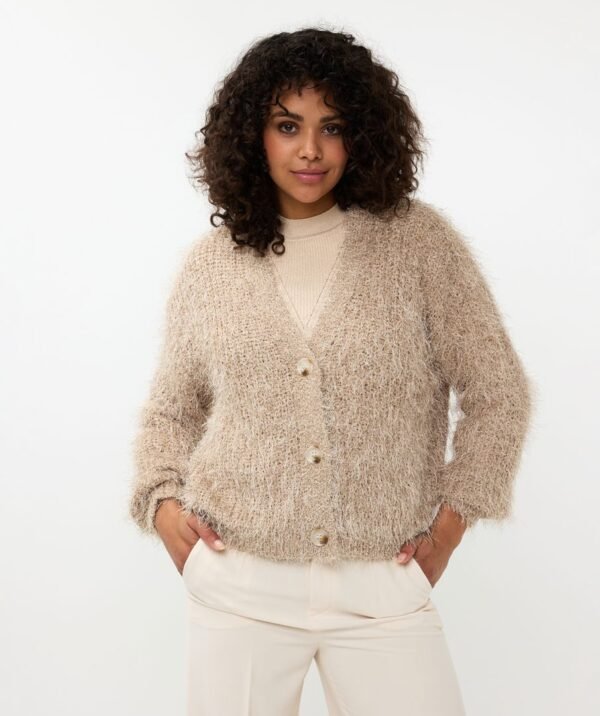 Esqualo Cardigan Short Hairy Sand F24.18503