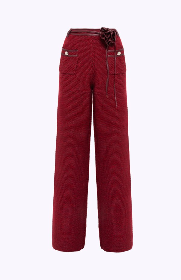 Blu Girl Boucle Yarn Broek Met Riem RF4144-MA950 Cherry - Afbeelding 5