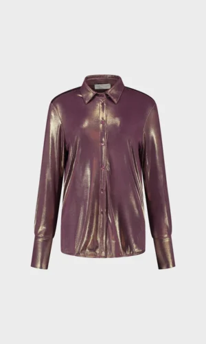 Amaya Amsterdam Blouse Nora Shiny Aubergine
