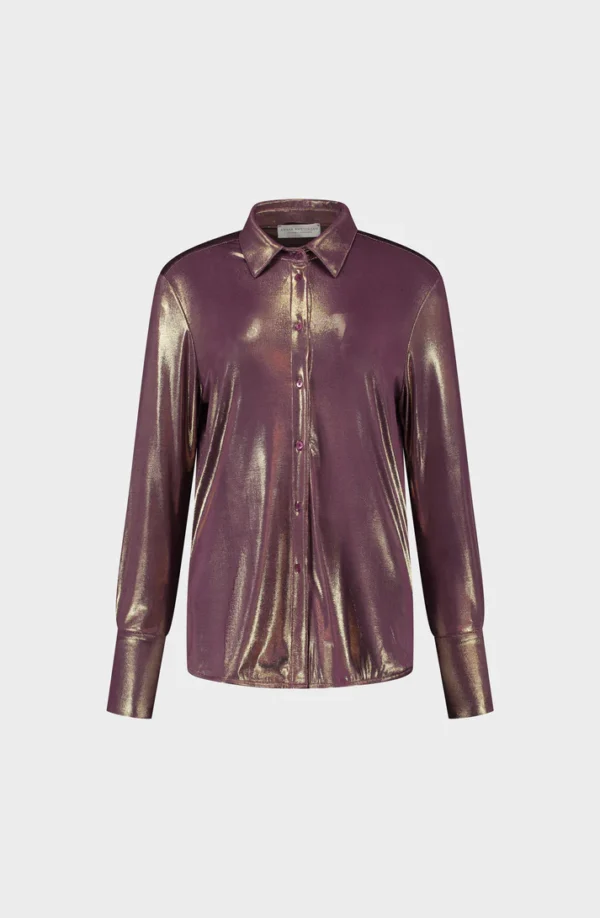 Amaya Amsterdam Blouse Nora Shiny Aubergine