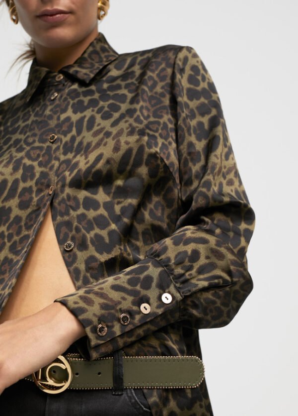 Lola Casademunt Blouse Animal Print LF2415033 Zwart/Groen - Afbeelding 3