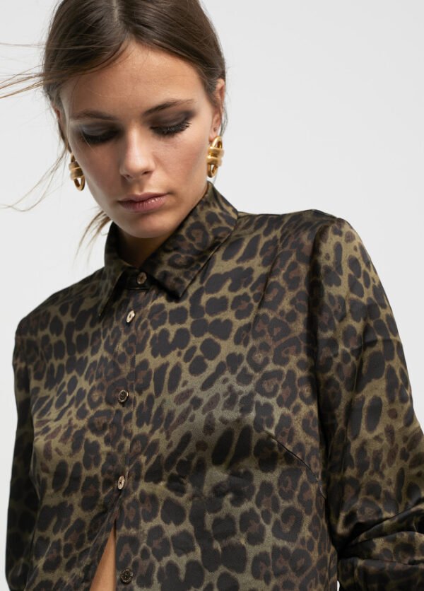Lola Casademunt Blouse Animal Print LF2415033 Zwart/Groen - Afbeelding 2