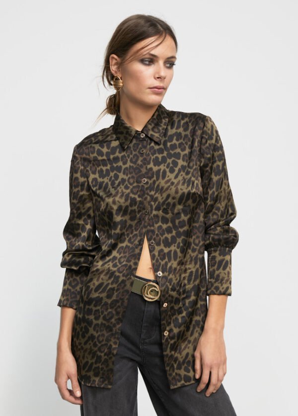 Lola Casademunt Blouse Animal Print LF2415033 Zwart/Groen - Afbeelding 4