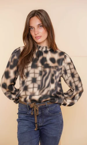 Geisha Mesh Top 43676-20 Sand/Black