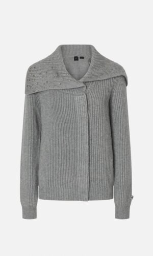 Pinko Cashmere-Blend Coltrui Vest Met Kristallen 104325-A27A Grijs