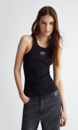 Liu Jo Geribde Top Met Logo WF4285-J4822 Nero