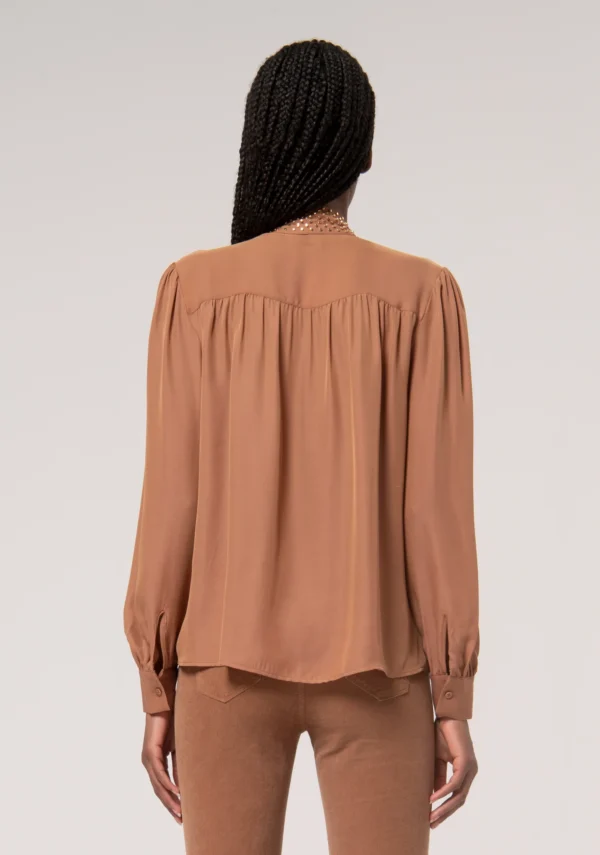 Fracomina Blouse A-lijn Viscose /Zijde FR24WT6006W731R9 Camel - Afbeelding 4