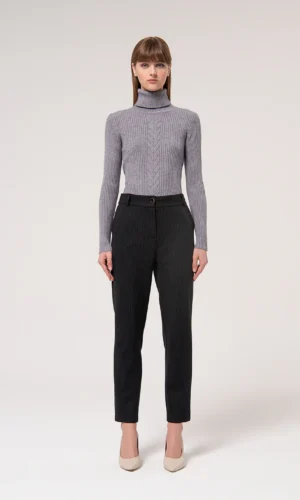 Fracomina Chino Slim Fit Broek Stretchstof FR24WV4007W727Q6 Donkergrijs