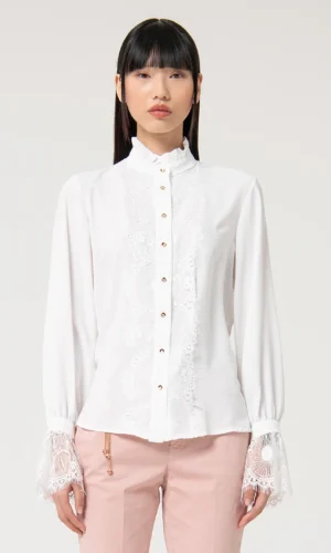 Fracomina Blouse Kantdetails FS24WT6004W41201 Wit
