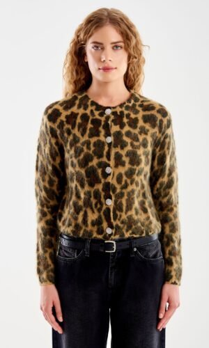 Vicolo Vest Shiney Knopen 33031S Leopard Print