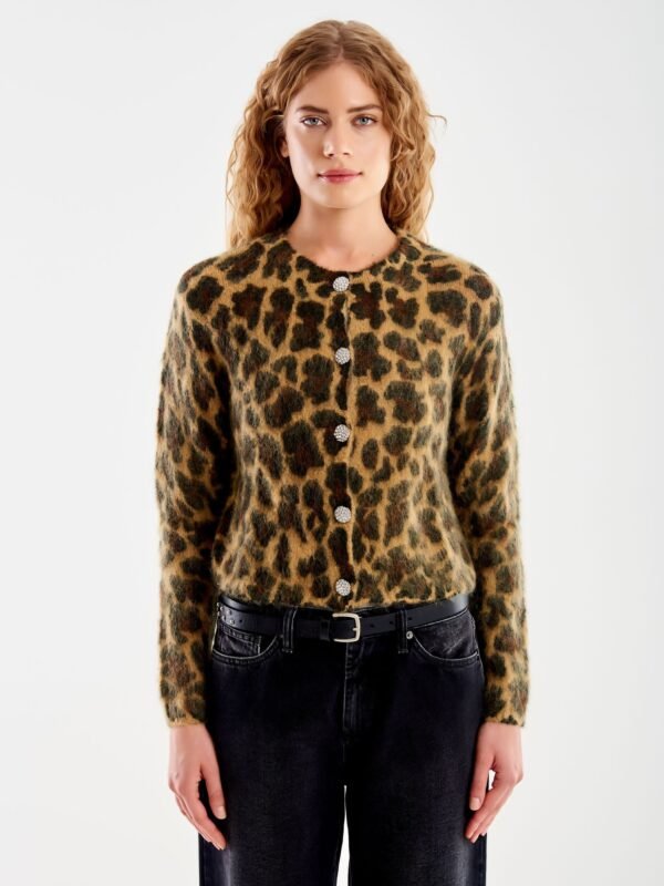 Vicolo Vest Shiney Knopen 33031S Leopard Print