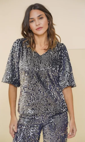 Geisha Feestelijke Top Met Pailletten 43959-20 Midnight Blue