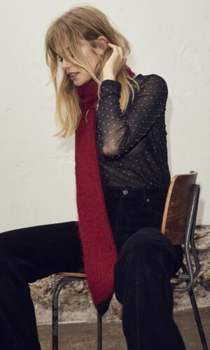 Co'Couture Mesh Blouse CrystalCC 33103 Zwart