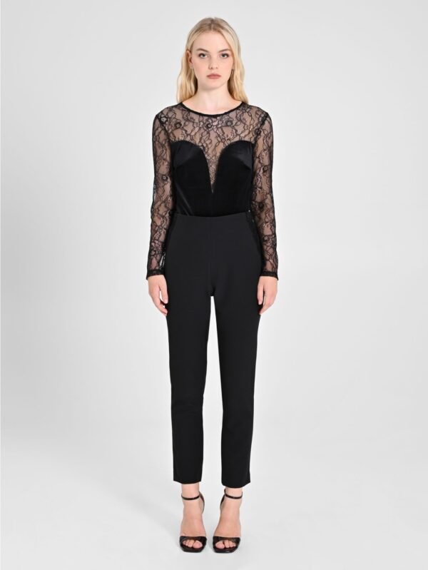 Rinascimento Lace & Velvet Bodysuit CFC0121825003 Zwart - Afbeelding 3