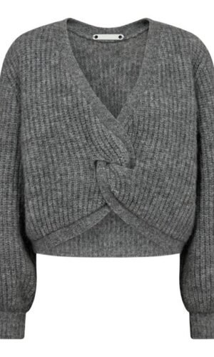 Co'Couture Trui CozyCC Lurex Twist Knit Grey Melange