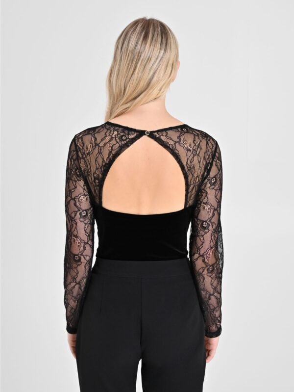 Rinascimento Lace & Velvet Bodysuit CFC0121825003 Zwart - Afbeelding 6