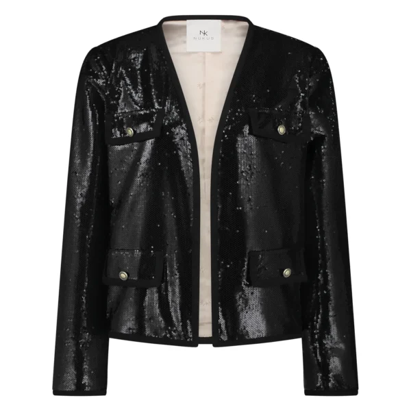 Nukus Jasje Paillet Leicester FW2411020 Zwart - Afbeelding 5