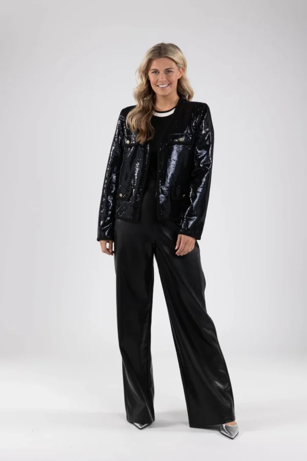 Nukus Jasje Paillet Leicester FW2411020 Zwart - Afbeelding 2