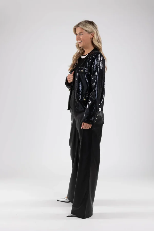 Nukus Jasje Paillet Leicester FW2411020 Zwart - Afbeelding 3