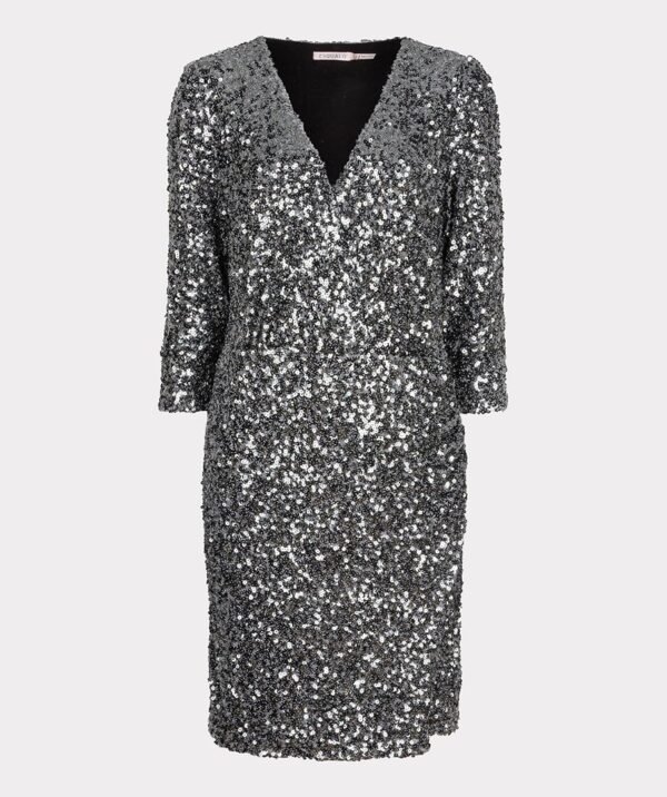 Esqualo Jurk Sequins W24.08700 Grijs - Afbeelding 6