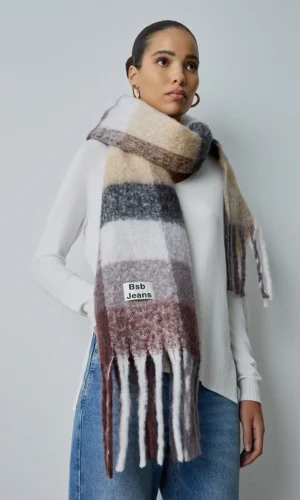 BSB Shawl 327004 Creme/Bruin