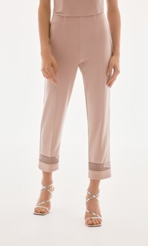 Joseph Ribkoff Mesh Broek Silky Knit Rhinestone 243753S25 Sand