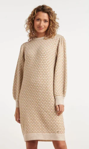 Smashed Lemon Jurk 24786 Zand Goud Gebreid