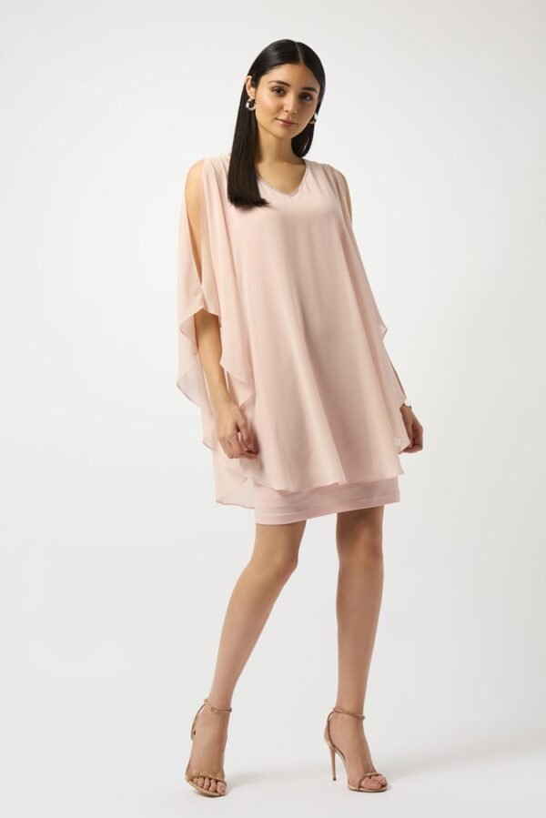 Joseph Ribkoff Jurk Chiffon Silky Knit Layered 251746 Quartz