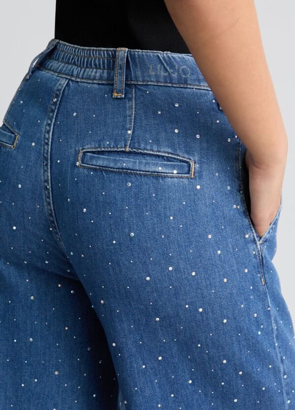 Liu Jo Flared Jeans Strass UA5168-DS069 Denim Blue - Afbeelding 4