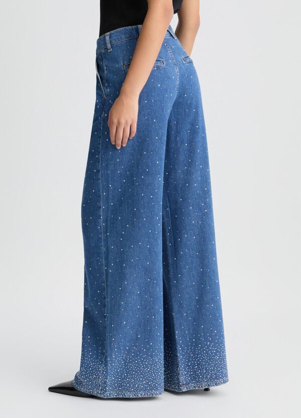 Liu Jo Flared Jeans Strass UA5168-DS069 Denim Blue - Afbeelding 5