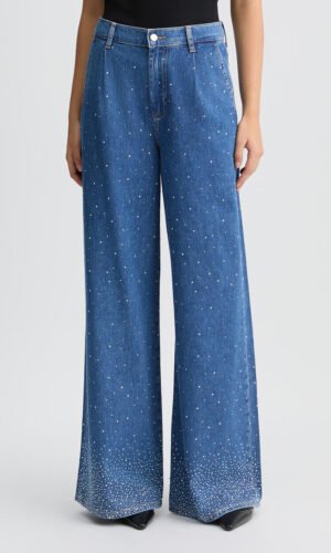 Liu Jo Flared Jeans Strass UA5168-DS069 Denim Blue