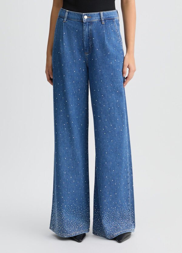 Liu Jo Flared Jeans Strass UA5168-DS069 Denim Blue