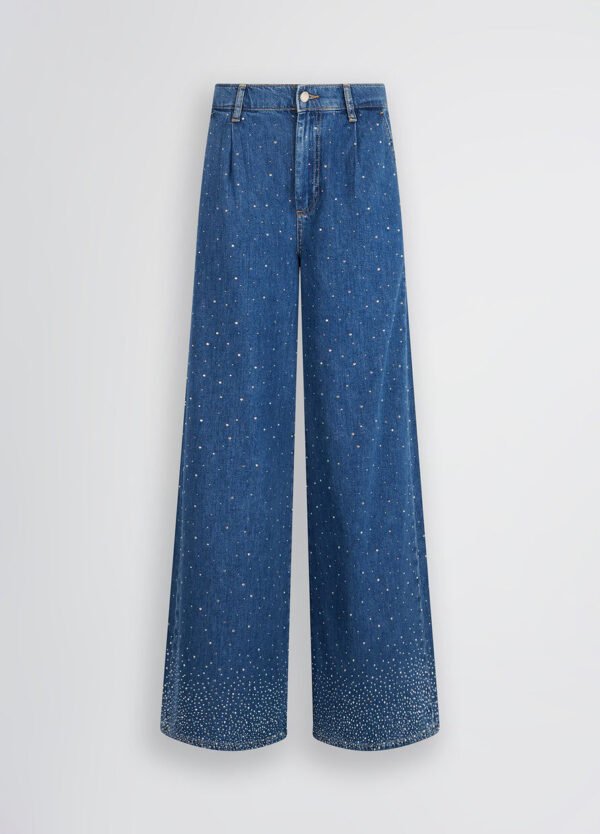 Liu Jo Flared Jeans Strass UA5168-DS069 Denim Blue - Afbeelding 8