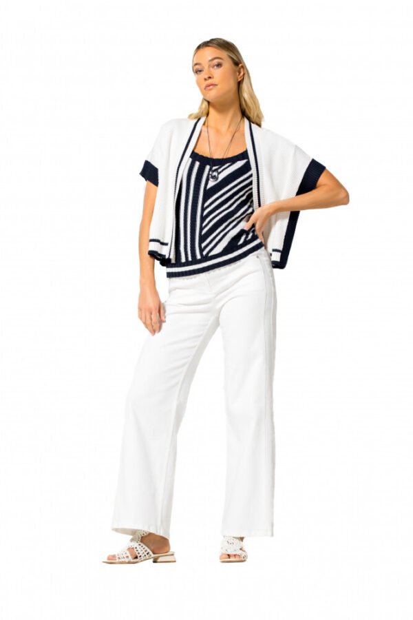 Caroline Biss Losvallende Vest Korte Mouwen 1257 Multi Color