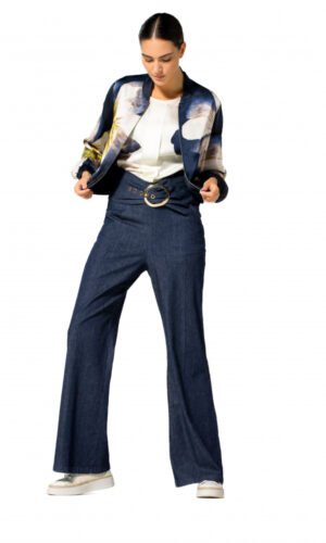 Caroline Biss Soepele Wijde Jeans High Waist 1501 Dark Blue