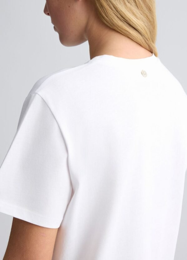 Liu Jo Katoenen T-shirt Borduursels Strass CA5371-J6308 Wit - Afbeelding 6