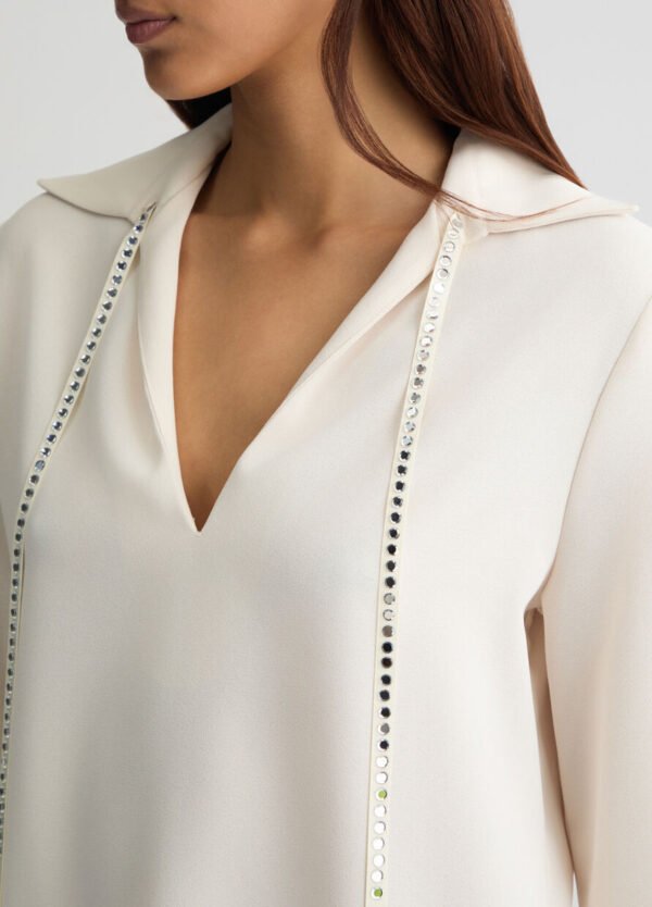 Liu Jo Blouse Strass WA5086-T0347 Licht Beige - Afbeelding 3