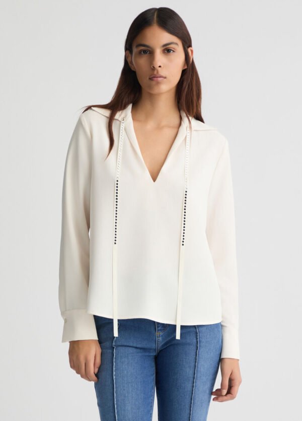 Liu Jo Blouse Strass WA5086-T0347 Licht Beige