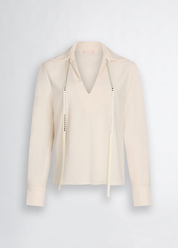 Liu Jo Blouse Strass WA5086-T0347 Licht Beige - Afbeelding 7