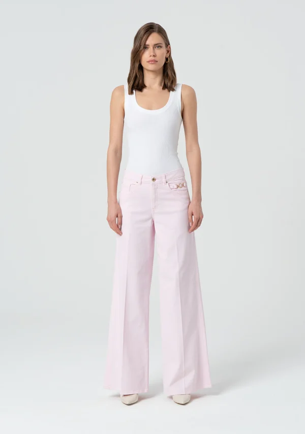 Fracomina Pant Wide Leg FP25SV3015W77001 Roze