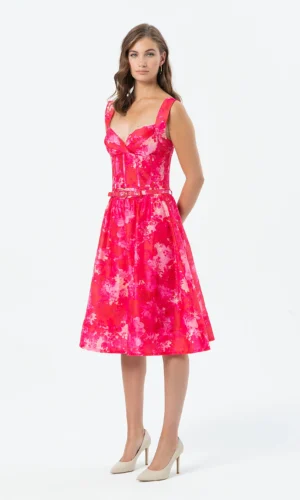 Fracomina Skirt Flared Middle Length FR25SG2012W775U6 Red Pink